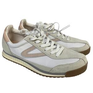 Tretorn Womens Size 7 Pink White Hailey Sneakers Lace Up Low Top Round Toe Shoes